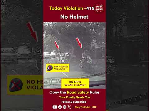 Today Violation 415 - Keep your ride safe with a helmet #chennaitrafficpolice #otr #obeytherules