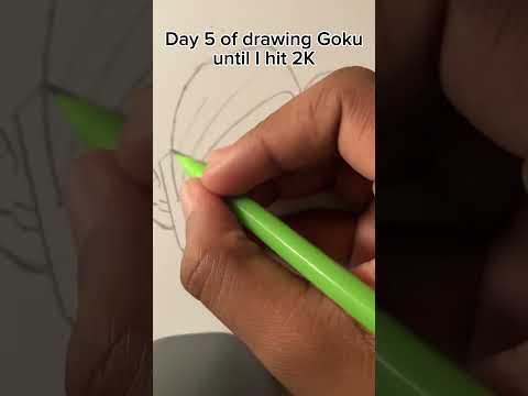 Day 5 of drawing Goku until I hit 2K! #shorts #drawing #art #artist #goku #dragonball #dbz #fyp