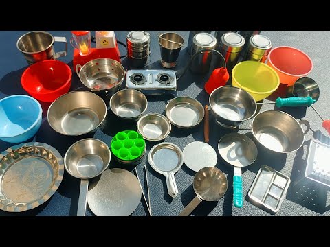 5 Minutes satisfying with unboxing hello kitty sanrio kitchen set | Mini steel kitchen set