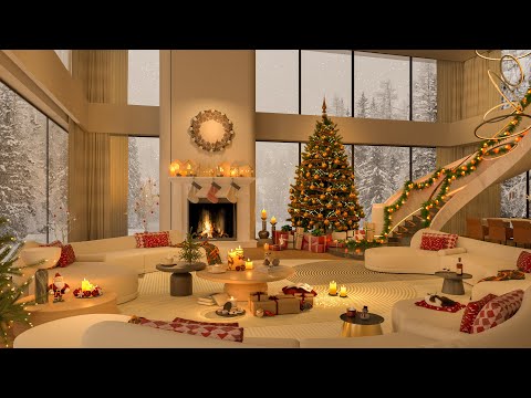 Elegant Christmas Loft 2025 🎄 Piano Jazz, Warm Fireplace & Snowy Views for Ultimate Relaxation