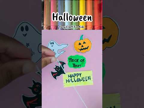 How To Draw Ghost, Pumpkin & Bat! Easy Halloween Drawing for Kids #drawingforkids #shorts #halloween