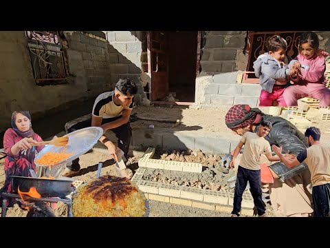 Nomadic Life: Sajjad & Mohammad Build Stairs While Rahela Prepares Carrot Pilaf**