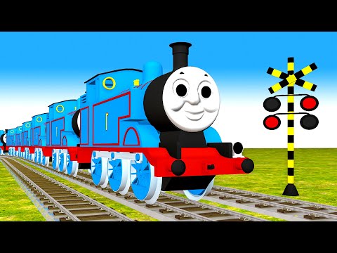 【踏切アニメ】あぶない電車賢い踏切【カンカン】電車アニメ Fumikiri 3D Railroad Crossing Animation Train #123