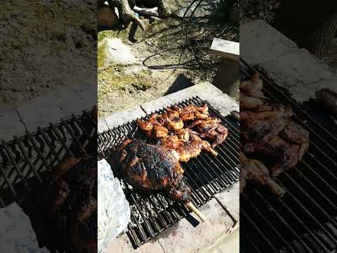 lamb and chicken over a fire #foodie #easter #shorts