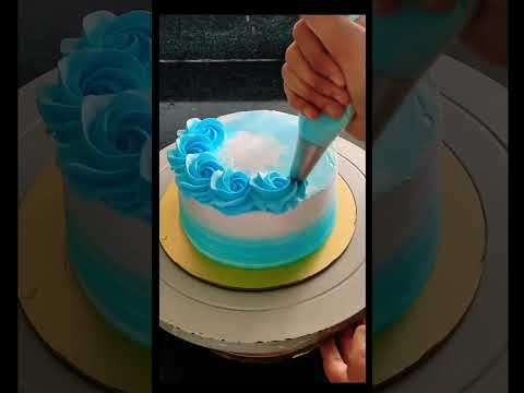 Sky blue cake |sky blue cake making #baking #birthday #cake