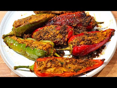 MASALA CHICKPEAS STUFFED PEPPERS | BHARWA MASALA RECIPE (VEGAN)