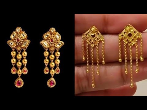 latest gold earrings | gold earrings for daily use| sone ke Kan ke | beautiful gold earrings💕