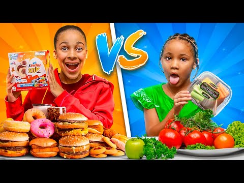 Healthy Food VS Junk Food Challenge | Cali Sade