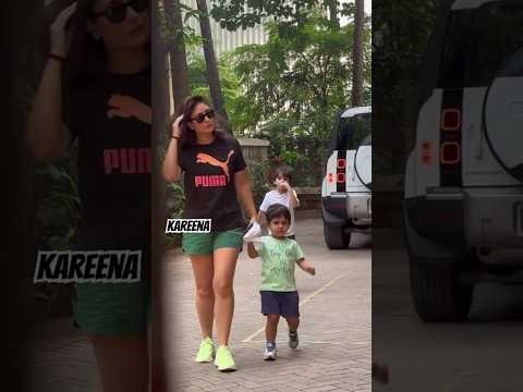 Kareena Kapoor with Son's Taimur and Jeh Ali Khan ❤️#bollywood #mumbai #shorts #trending #ytshorts