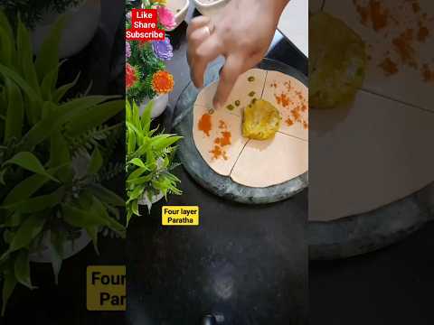 4 layer paratha l paratha #paratha #viral #youtubeshorts #shorts #breakfast #foodshorts #foodies