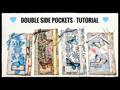 Junk Journal Ephemera - Double Side Pockets - Tutorial - How To