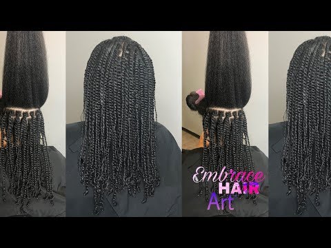 Two Strand Twists on Long Natural Hair in Salon