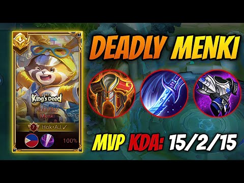 HONOR OF KINGS MENKI TANK BUILD BUT DEADLY JUNGLE - MENKI JUNGLE GAMEPLAY