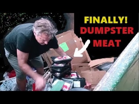 FINALLY MEAT!  Dumpster Diving at ALDI for Free Food Even During This Horrific Heat Wave!