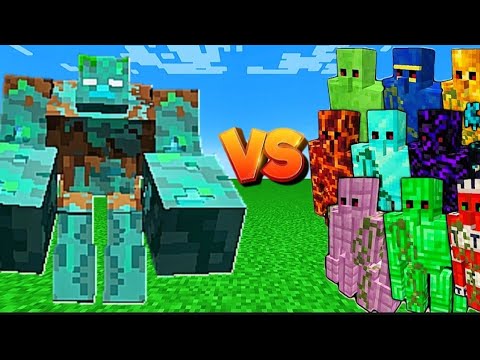 HOW MANY DROWNED ARE NEEDED TO DEFEAT OVER 120 IRON GOLEMS? - Epic Minecraft Battle