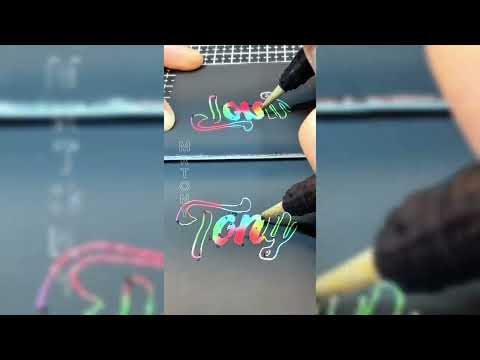 How to draw letter Tony easy step by step with rainbow scratchbook paper #letter #rainbowscratch