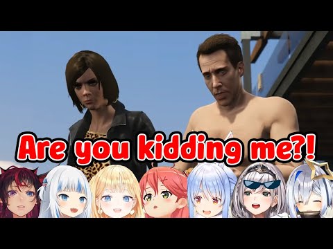 【Hololive】Michael and Franklin Pull Down Martin Madrazo's Mansion's Deck in GTA V【English Sub】