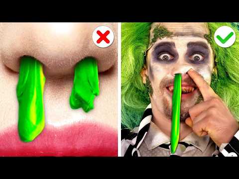 Extreme Makeover from Nerd to Beetlejuice💀! *Halloween🎃 Makeover For Weird Girls*