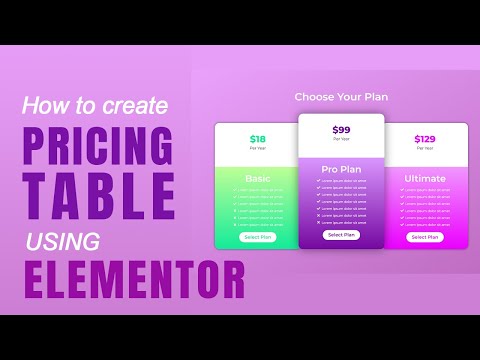 How to create a Pricing Table Using Elementor Flexbox and Nested Elements for free