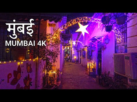 MUMBAI, Bandra Christmas Walk 🇮🇳 - Chapel Rd & Ranwar Village | Festive Lights & Street Art 4K (UHD)