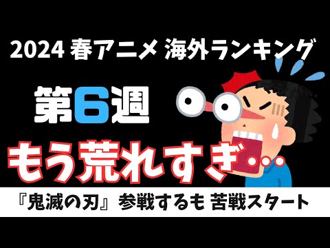 【2024春アニメランキング】ついに鬼滅の刃が参戦！！でも新作アニメが強すぎて まさかの苦戦スタート！？今週も荒れに荒れた波乱の第6週目！！