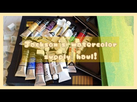 Jackson's watercolor supply haul!