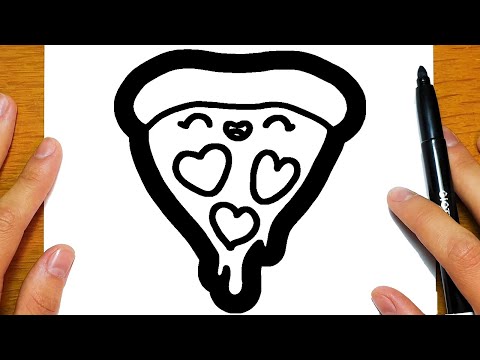 HOW TO DRAW A CUTE PIZZA | Easy drawings