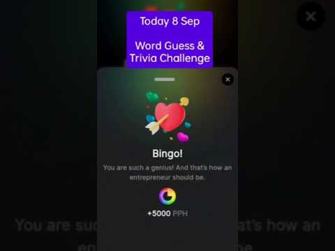 Today 8 Sep Blove DApp Guess Word | Trivia Challenge #blovedapp #hamsterkombat