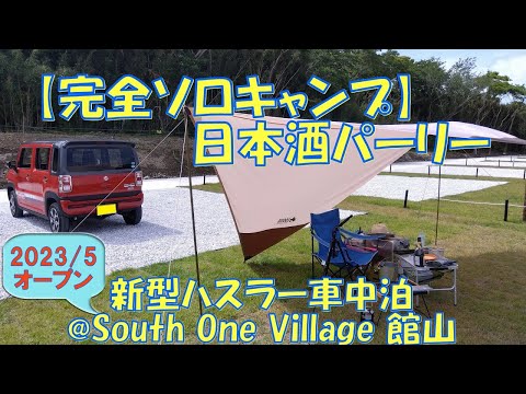 【完ソロキャン】日本酒パーリー 新型ハスラー車中泊@South One Village館山