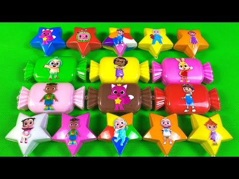 Finding Pinkfong, Cocomelon Inside Mixed Shapes with CLAY ! Satisfying Slime Video, ASRM