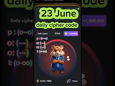 hamster combat daily cipher code today 1m coin 23 June #sorts #viral