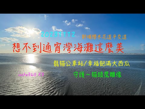 萬ㄟeye台灣20231112想不到通宵灣海灘這麼美？/新埔櫻木花道平交道/龍貓車站/貓頭鷹雕像/幸福飽滿大西瓜/insta360 X3   4K