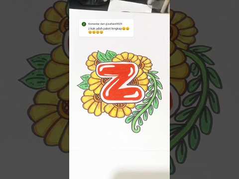 Floral art letter Z #floralart #art #drawing