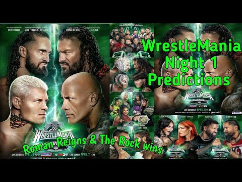 Roman Reigns & The Rock wins, WrestleMania XL predictions #wwe