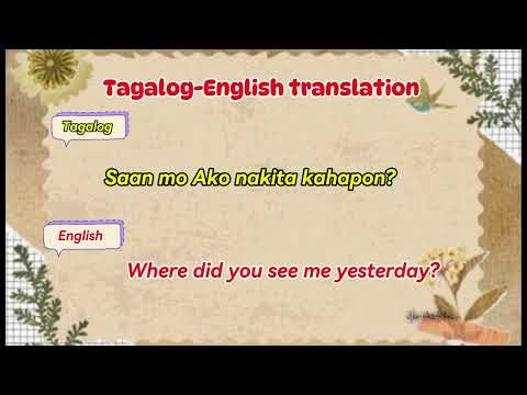 TAGALOG-ENGLISH TRANSLATION PHRASES and Sentences #learnenglish #tagalogenglishtranslation