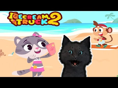 КУШАЕМ МОРОЖЕНОЕ НА ПЛЯЖЕ С С ГОВОРЯЩИМ СУПЕР КОТОМ  ИГРА для ДЕТЕЙ Dr Panda Ice Cream Truck 2 #176