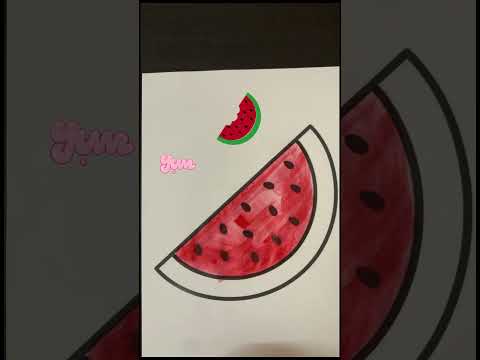 Drawing watermelon for kids #alphabet #drawingforkids #howtodraw #how #howtodrawstepbystep #trending