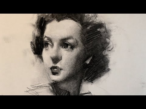 Charcoal Portrait Sketch - 'Marcia'