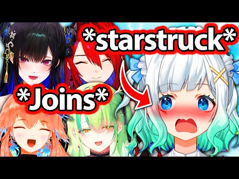 Fauna, Nerissa, Elizabeth & Kiara Joins Mint's Stream and Left Her Starstruck 【Hololive】