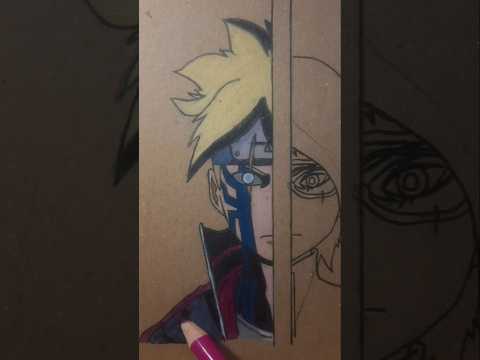 Boruto x Sarada Drawing End #shorts #boruto #sarada #animedrawing #anime #naruto #kakashi #animeboy