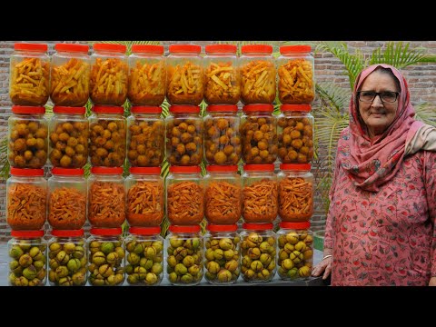 4 TYPES OF ACHAR MAKING | Indian Pickle Recipe | Achar Making | Awla,Ginger,Lemon,Radish pickle