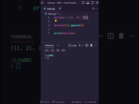 You Can CHANGE TUPLES?? #python #coding #programming