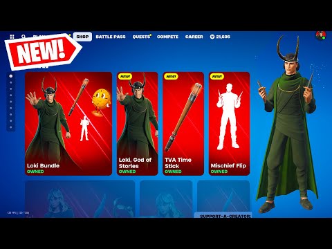 *NEW* FORTNITE x LOKI COLLAB! NEW MARVEL SKINS! 😱 (New Fortnite Item Shop May 17th)