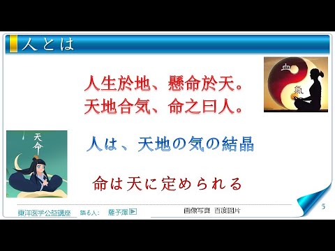 東洋医学公益講座　第283回黄帝内経‗宝命全形論1