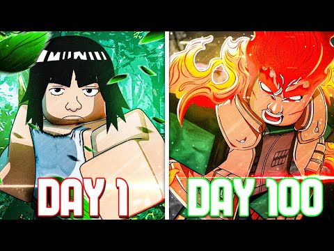 Spending 100 Days as MIGHT GUY in Shindo Life -  Roblox..