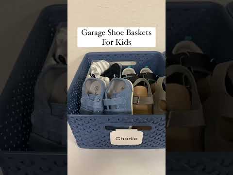 Garage Organization: Kid's Shoe Baskets