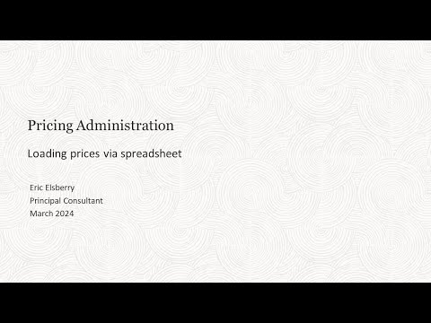 Loading Prices via Spreadsheet   video