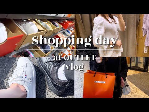 【vlog】アウトレットでお買い物した日🛍春ファッション購入品｜スニーカー👟｜30代前半コーデ