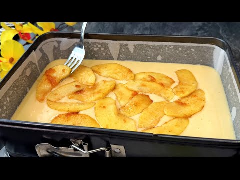 Apple pie in 5 minutes of work plus baking!🍎🍏 Super delicious! It will disappear immediately!