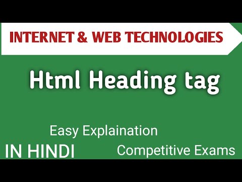 Html Heading Tags in I&WT in hindi